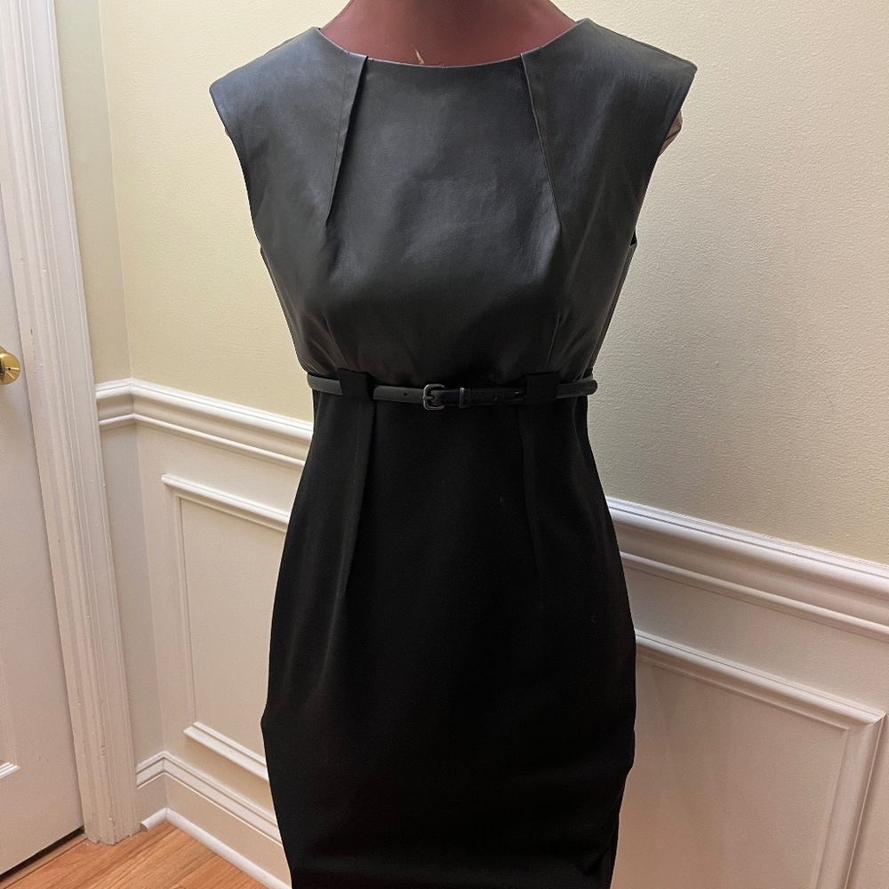 Leather & knit dress